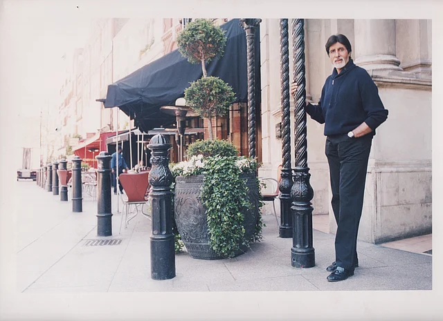 Amitabh Bachchan posing for the camera in London.