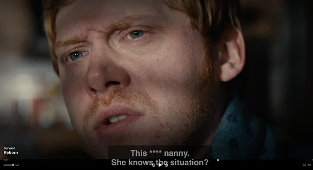 In this scene too, an expletive is beeped out.