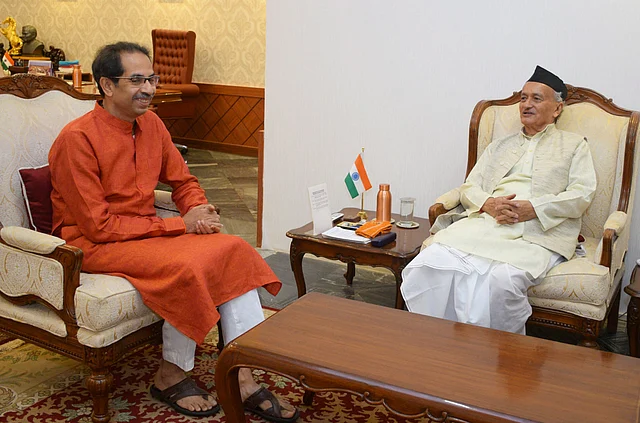 Maharashtra CM-designate Uddhav Thackeray meets state Governor Bhagat Singh Koshyari at Raj Bhavan in Mumbai.