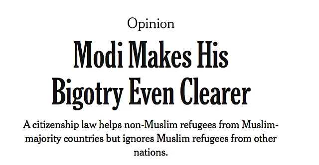 Screenshot of NYT Opinion headline