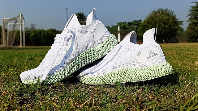 The Adidas Alphaedge 4D uses a blend of ultraviolet curable resin and polyurethane in the midsole.
