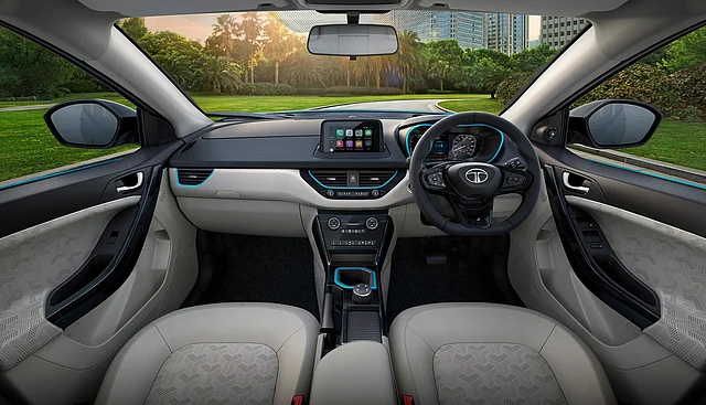 The interiors of the Tata Nexon EV.