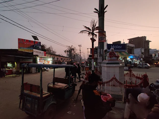 This is Gandhi Chowk in Nagina, the place where protests are customarily held. 