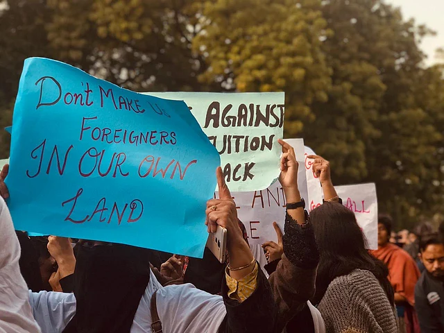 The protest was held at Delhi’s Jantar Mantar.