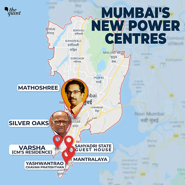 Indicative map of the five power centres in Maharashtra. 