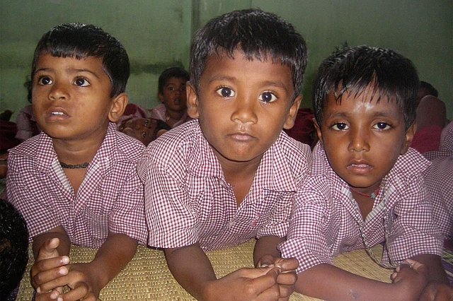 Sri Lankan Tamil children at a refugee camp.