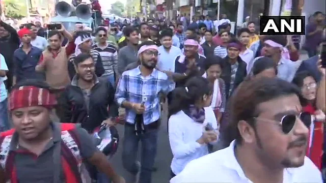 Protests against Citizenship Amendment Bill in Guwahati, Assam. 