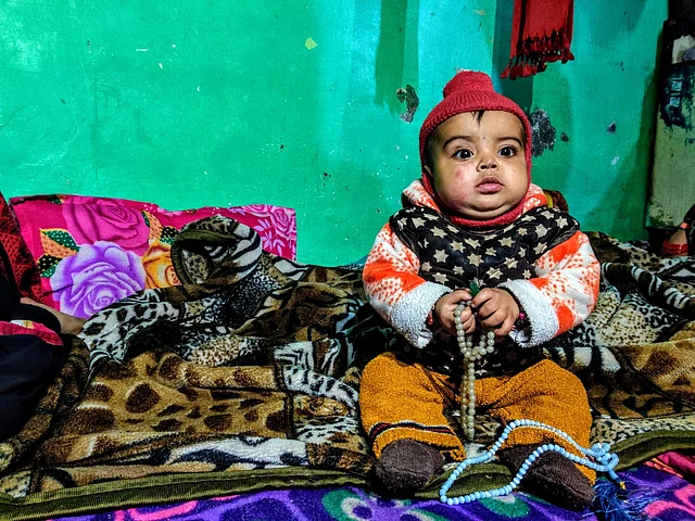 This is Adeeb, Anas’ seven month old son. Anas’ wife Bushra told us how like how Anas lost his mother when he was seven months old, and now he left his son fatherless at the same age.