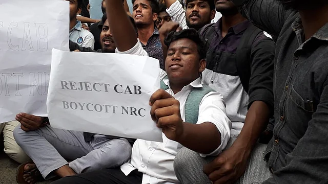 Students of New College protesting against Citizenship Amendment Act 2019.