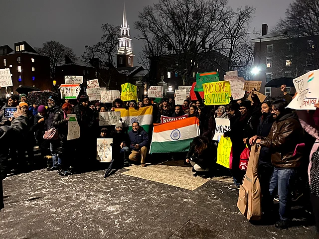 Students also read out sections from the Indian Constitution at the protest. 