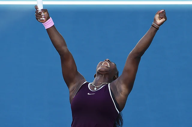 United States Serena Williams celebrates winning her finals singles match against United States Jessica Pegula at the ASB Classic in Auckland, New Zealand, Sunday, Jan 12, 2020.