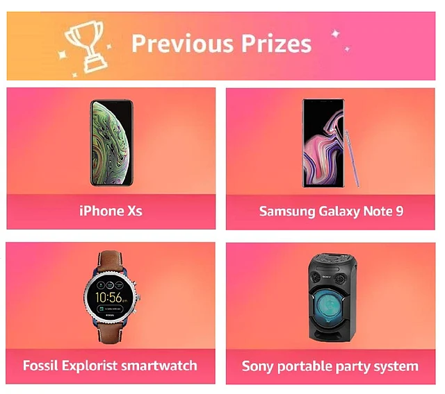 Today’s Amazon Quiz Contest Prizes