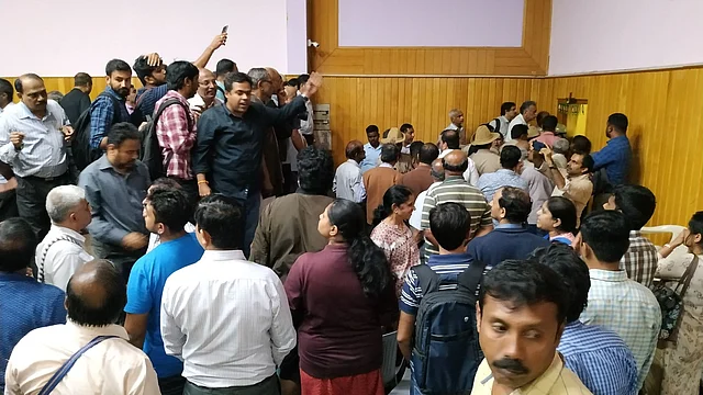 Thousands of bank customer demanded explanation from the bank at a meet at Sri Guru Narasimha Kalyanamandira Auditorium.