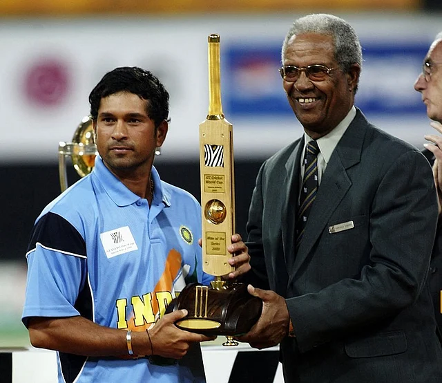 Sachin Tendulkar (left) was the highest run-getter in the 2003 World Cup, scoring 673 runs in 11 matches.