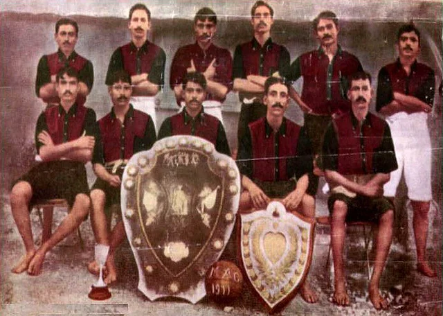 The Mohun Bagan team that defeated East Yorkshire Regiment to clinch the IFA Shield in 1911.