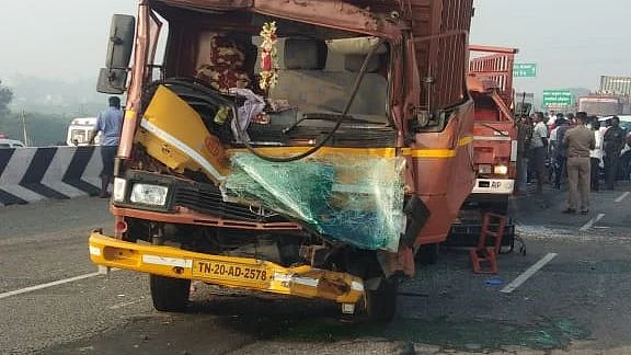 Cars and lorries were smashed and windshields broken.