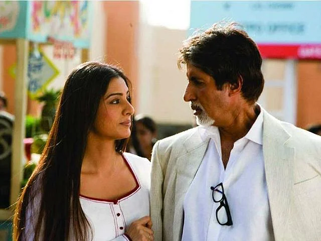Amitabh Bachchan and Tabu in a still from <i>Cheeni Kum.</i>
