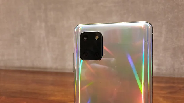 The rear of the Note 10 Lite houses a triple camera setup.