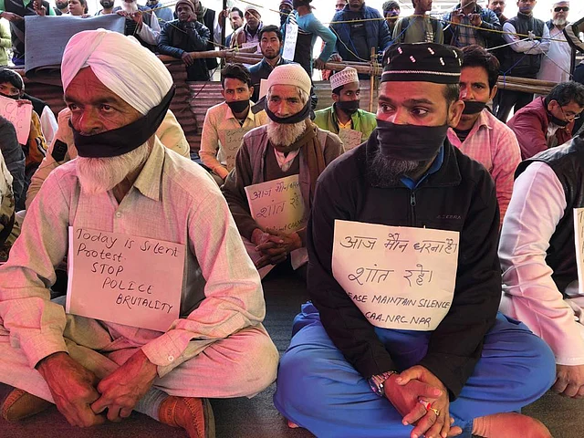 A Sikh volunteer at the protest site in Shaheen Bagh.