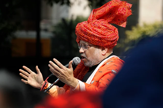 Bharatiya Janata Party leader and Home Minister Amit Shah addresses an election campaign rally for the upcoming Assembly elections in the National Capital.