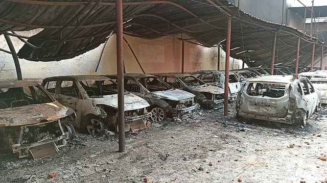 A gutted garage in Shiv Vihar