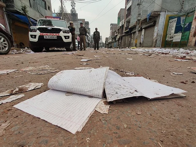 An abandoned exercise notebook in Bhajanpura on 27 February