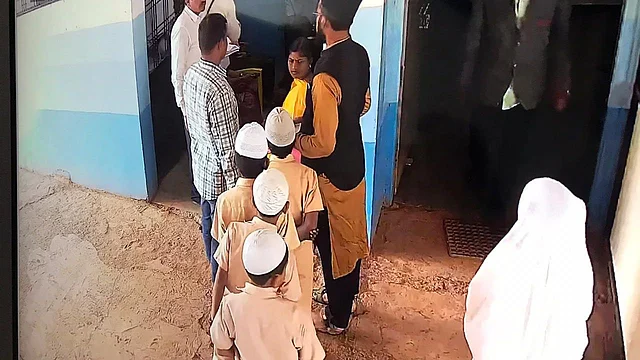 Kids being lined up for questioning by DSP.