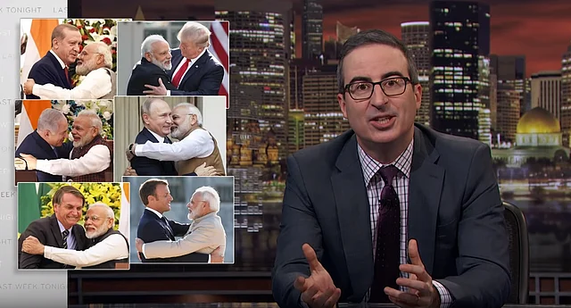 John Oliver referred to PM Narendra Modi as “an aggressive hugger”. 