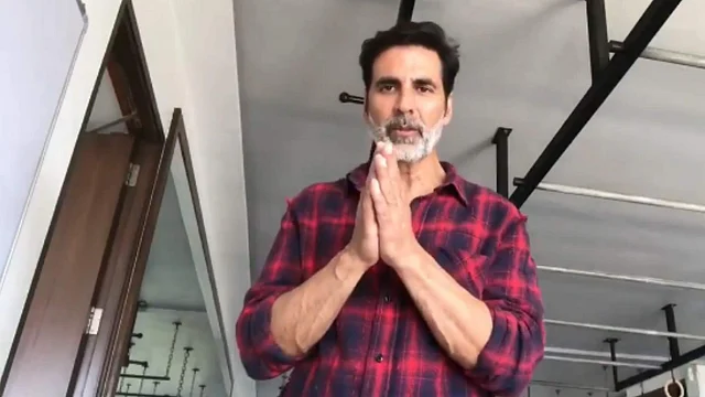 Akshay Kumar has posted a video message begging fans to stay indoors.