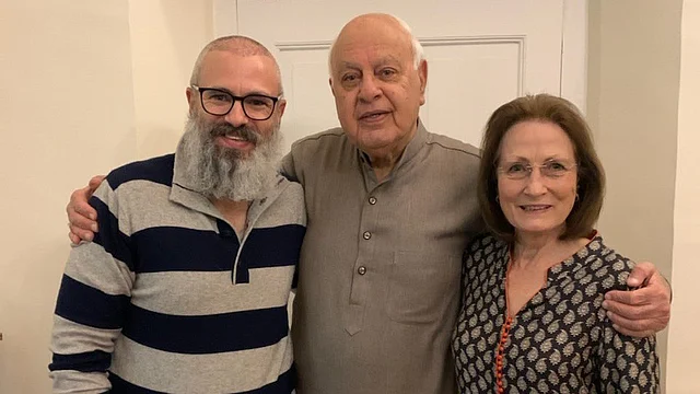Omar Abdullah with his parents after release from detention.