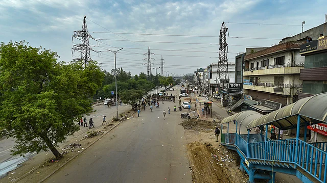 The empty protest site at Shaheen Bagh.