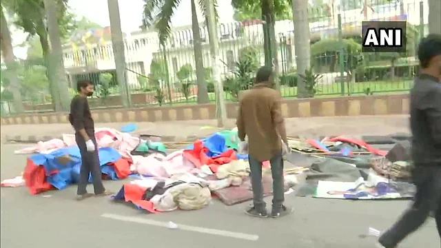 Jamia protest site being cleared on Monday in the wake of coronavirus.