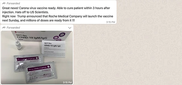 COVID-19 Vaccine Ready, Can Cure Patients in 3 Hours? Fake Alert! 5 (Source: WhatsApp/Screenshot)