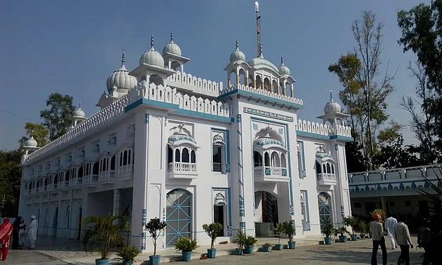 This is the Sant Baba Ghanaiya Singh Ji Pathlawa gurudwara in the village where the 70-year-old used to read the Guru Granth Sahib in.