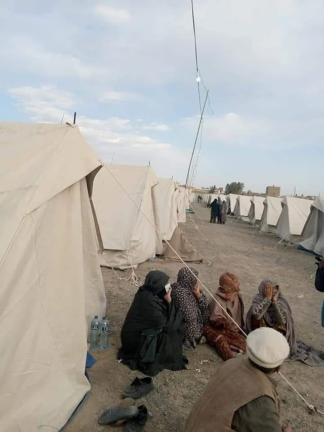 Outside the Taftan ‘quarantine’ camps set up by Pakistan Army.