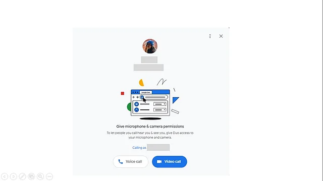Calling using Google Duo on the web