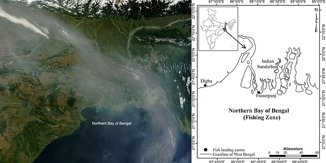 Satellite image of northern Bay of Bengal.