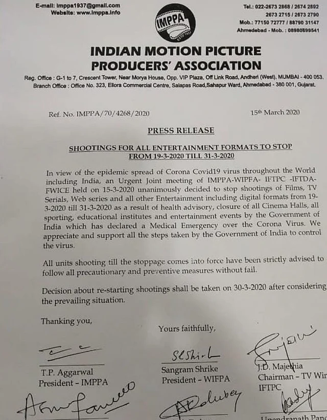 The letter given out by IMPPA.