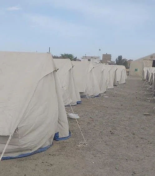Outside the Taftan ‘quarantine’ camps set up by Pakistan Army.