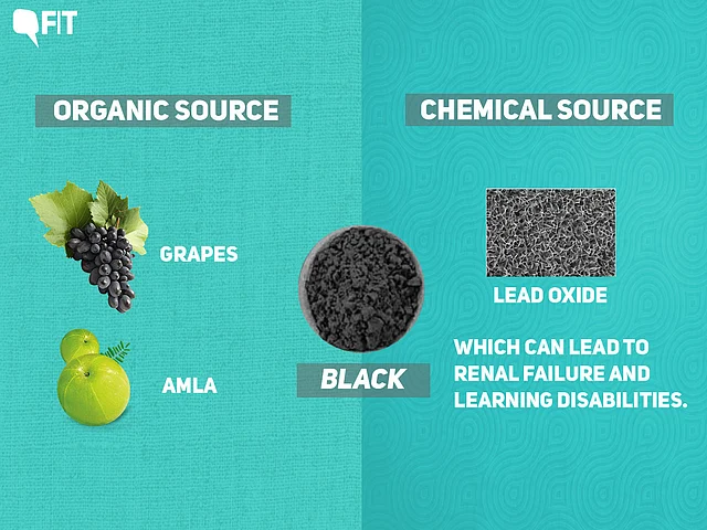 Lead oxide is used in making black colour now.