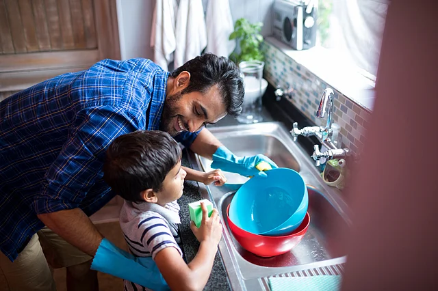 Yes, your precious child is very capable of picking up the plate and cleaning it.