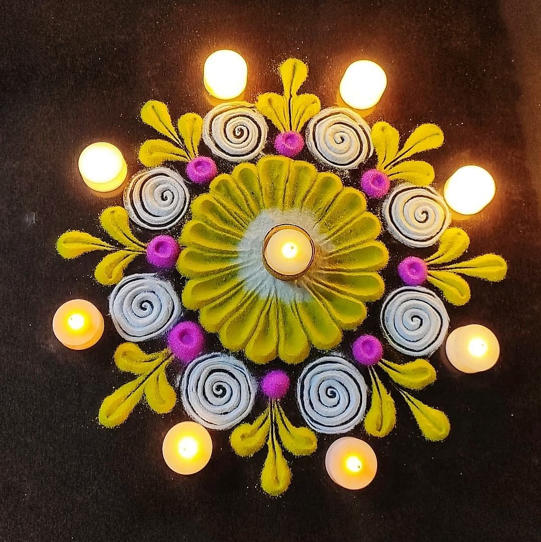 diwali simple rangoli design photo video 2022 image steps to make ...