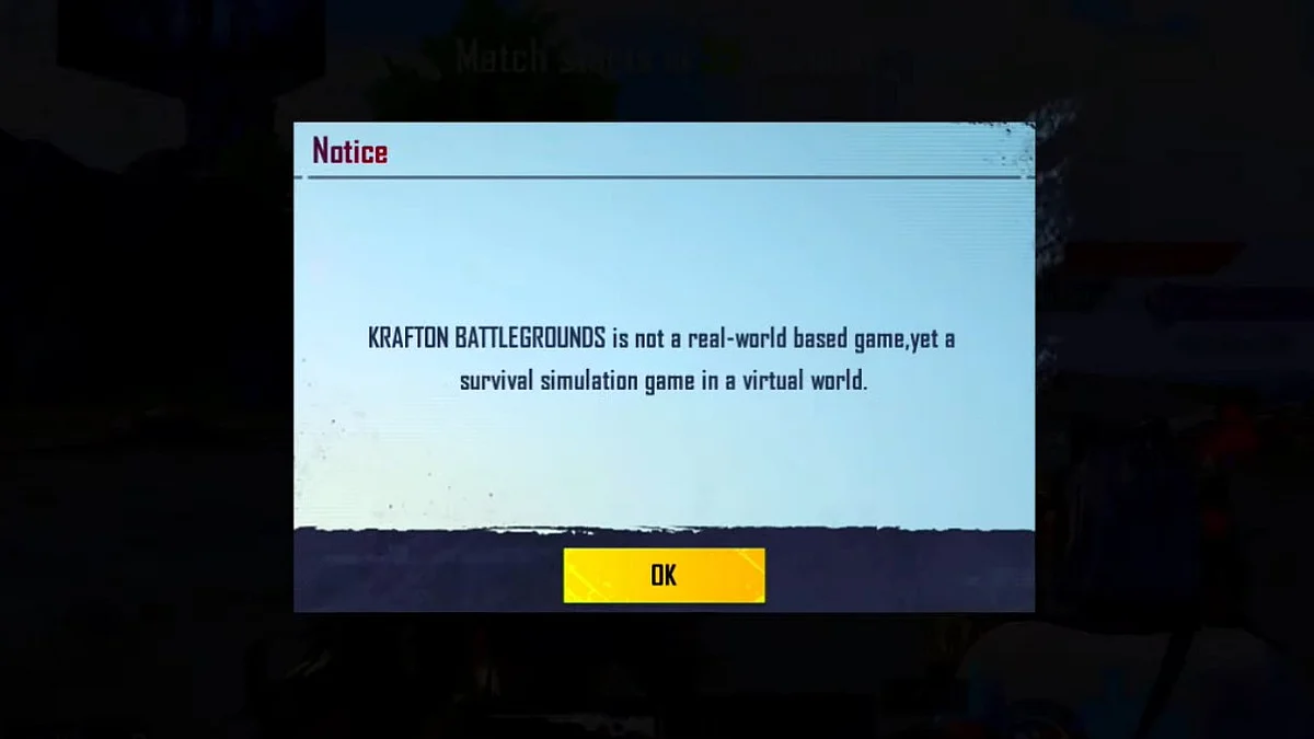 BGMI - Simulation Message