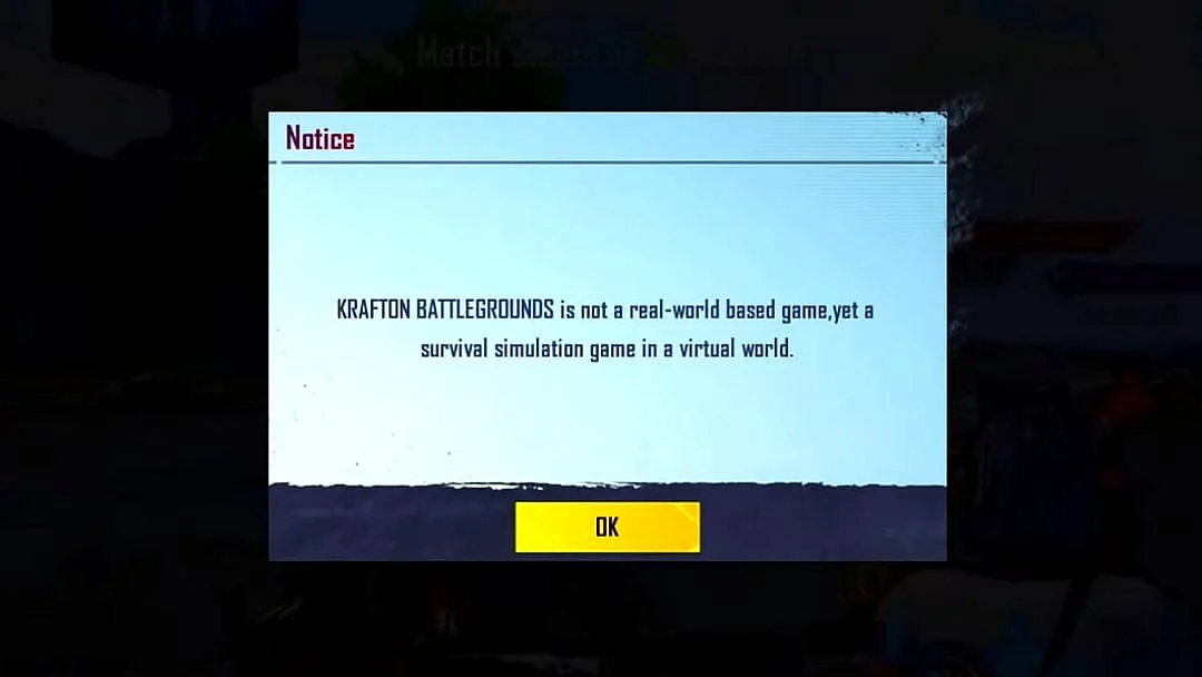 BGMI - Simulation Message