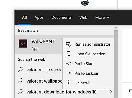 Reinstall Valorant