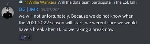 Juan M.R. Luna also listed the reason for the current break