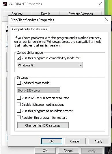 Valorant Compatibility Mode