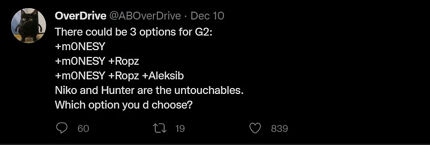 OverDrive on G2 Esports CS:GO team if they sign ropz