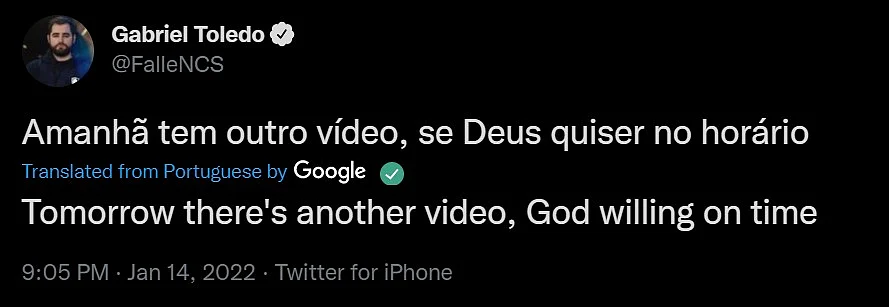 FalleN announcing the release of another video
