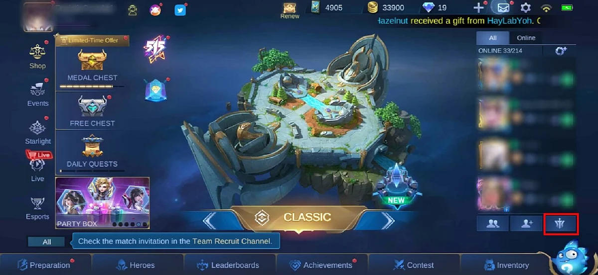 Click on the icon Lower Right Corner
